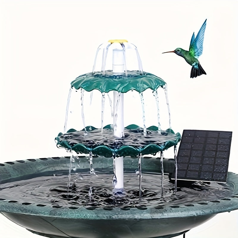 TEMU Solar Fountain, Water Feature Decoration, 3.5w Solar Fountain Pump, Three-layer Dark Water Fountain With , For Courtyard Decoration, Aquarium, ,