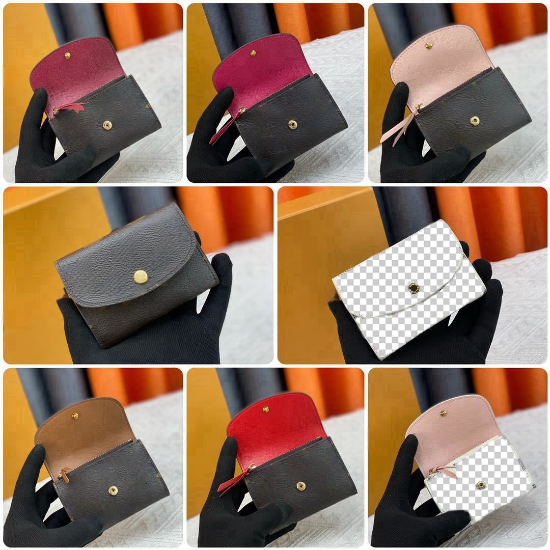 Top quality women purses luxury real leather multicolor short wallet Card holder Holders single classic zipper pocket designer wallets long purse
