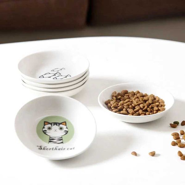 Mini Cute Cat Bowl Small Home Saucer Plate Ceramics Cartoon Seasoning Dipping Dish Creative Cartoon Cat Snack Soy Vinegar Dishes Y240902