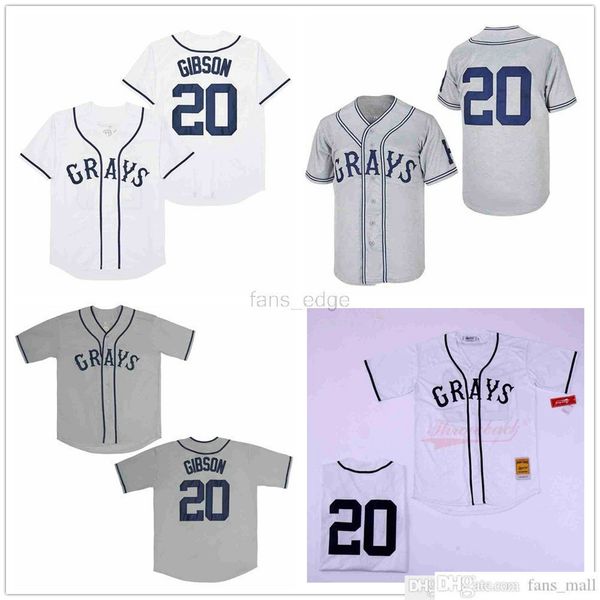 Grays Negro League Men Baseball Jerseys 20 Josh Gibson Custom Stitched Shirts Baseball Jersey High Quality Fast Shipping
