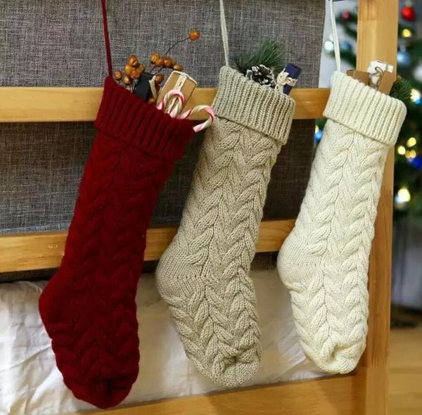 Personalized Quality High Gift Bags Knit Christmas Decorations Xmas Stocking Large Decorative Soc FY P