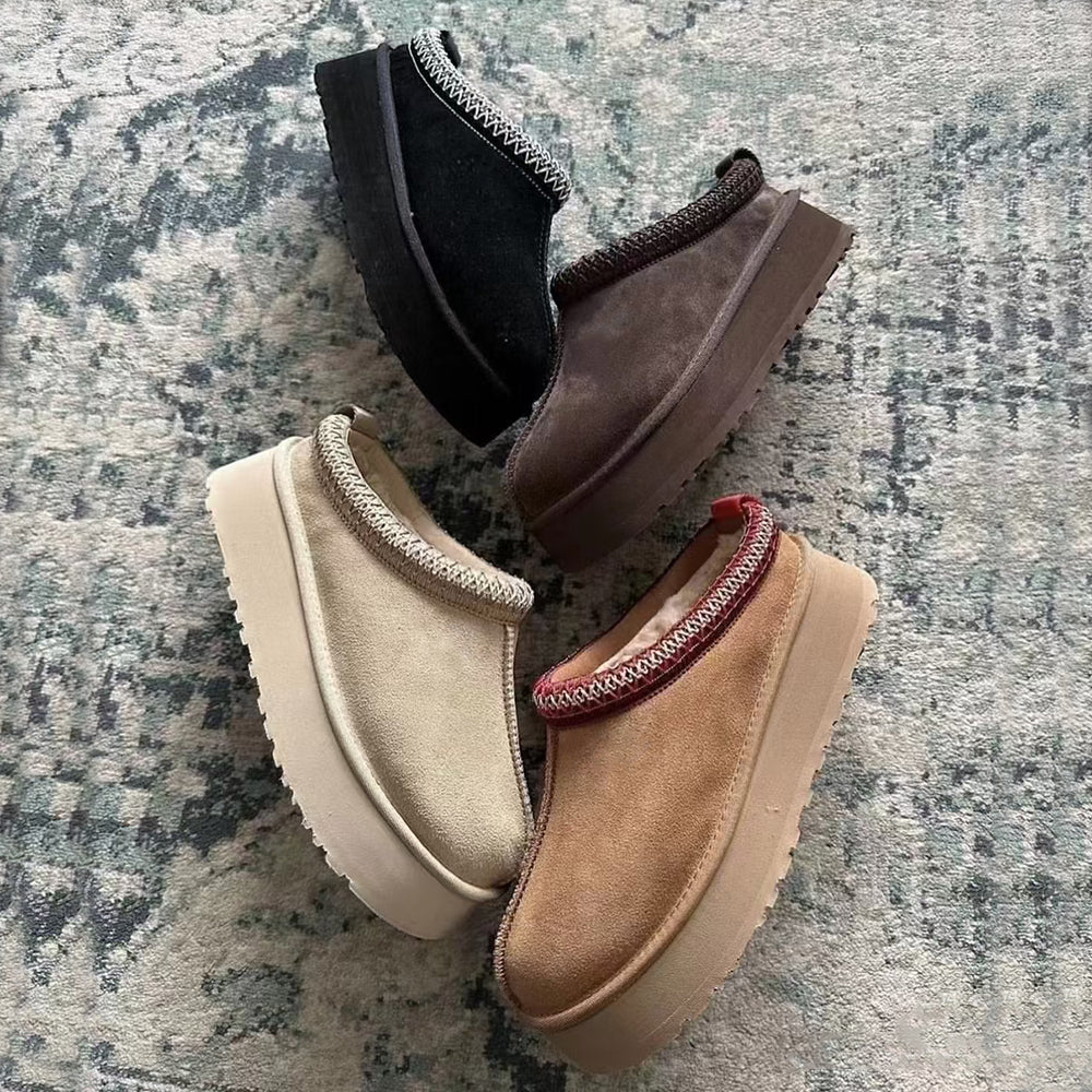 Tasman tazz slippers platform classic ultra mini winter snow boots women suede sheepskin fur fluffy wool mules warm Slip-on sandals shoes mustard se