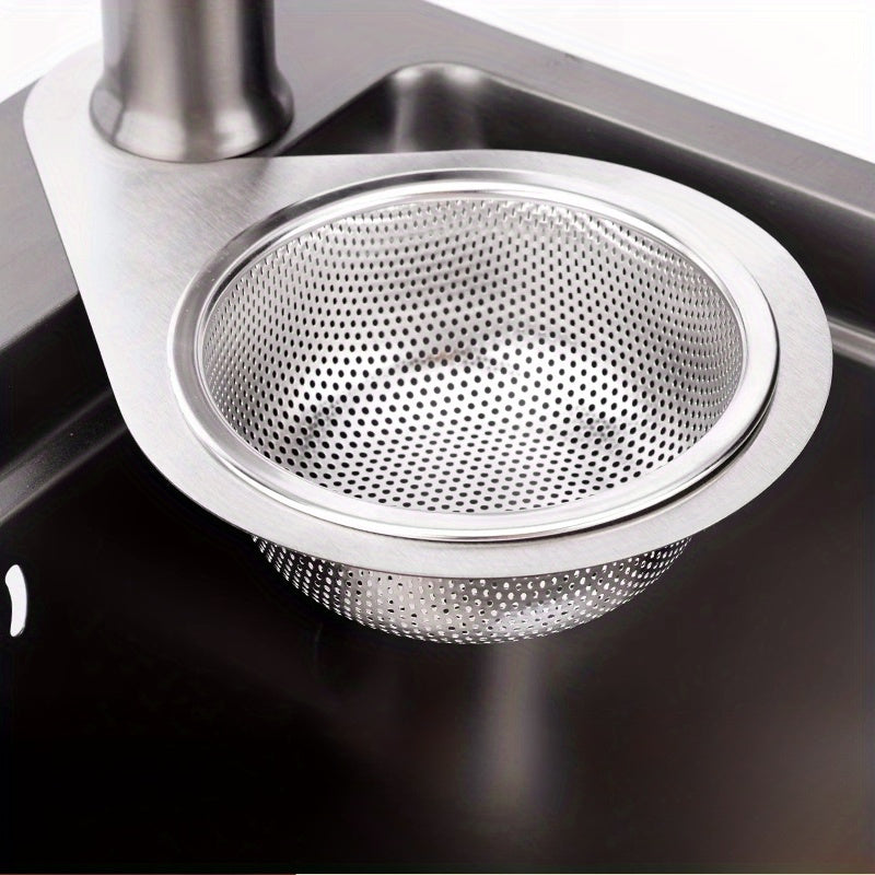 TEMU 1pc Stainless Steel Swan Sink Strainer Basket With Bubble Bag Packaging - Durable Metal Mesh Filter For Kitchen Waste, Faucet Hanging Design For
