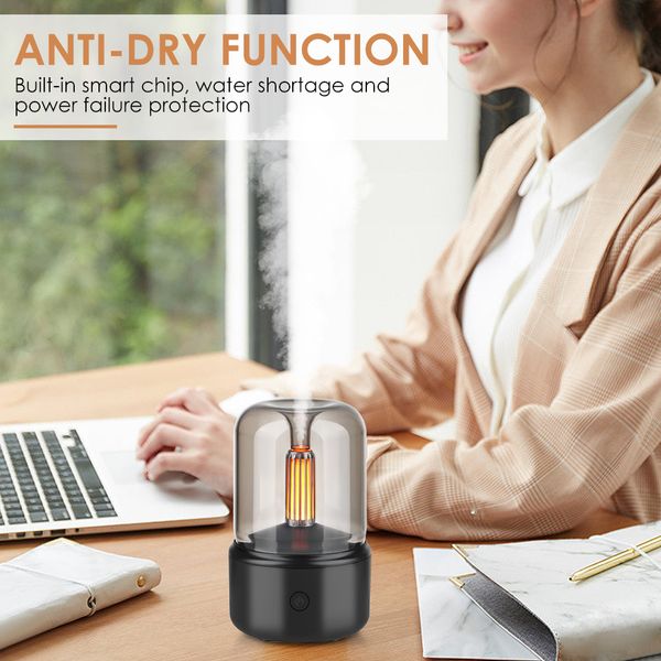 Humidifiers 120ml LED Ambient Light Filament Air Humidifier USB Aromatherapy Essential Oil Aroma Diffuser for Home Bedroom Light as Gift S24