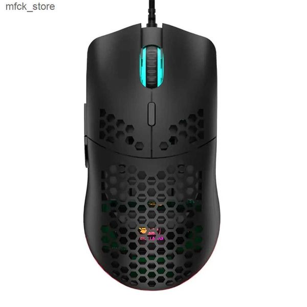 Mice M1 Wired Lightweight Gaming Mouse 69g Ultralight Honeycomb Shell RGB Chroma Backlit 6400 DPI Ergonomic for Laptop PC Mac Gamer J241220
