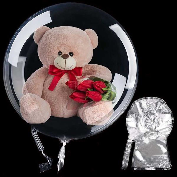 5-10-15 pieces of 30 inch wide neck transparent bubble wave balloons snacks gift packaging wedding birthday party decoration W250108