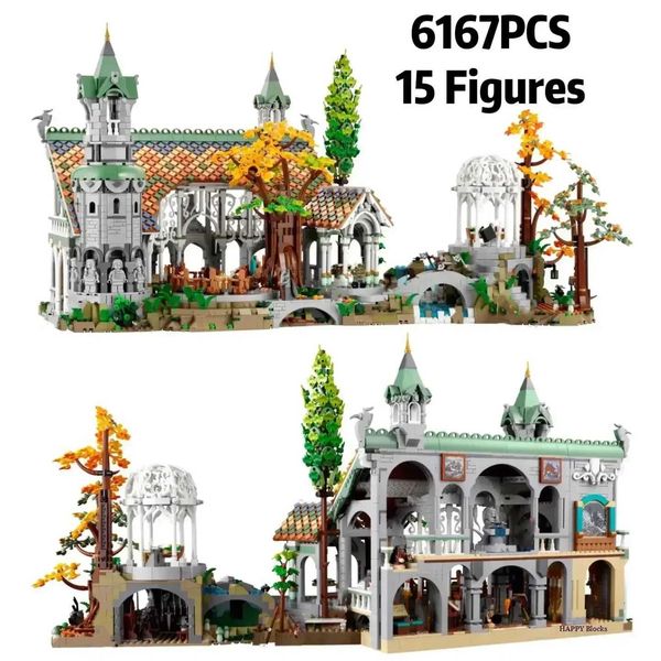 Creative New In Expert Icons Movie Lorded of Rings Riven Castle Model Building Blocks Brick 10316 Street View Toys 6167Pc Z250117