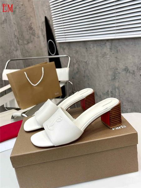 Luxury designer Slide Sandal Womens Shoes in White Leather Women Floor Model Refurbished Slide Sandals Slippers Shoes With Box