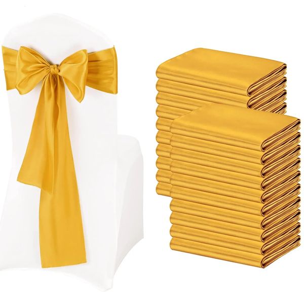 10-50 satin chairs bow belts wholesale wedding chairs knot ribbons ties party events el banquet supplies home decoration 241125