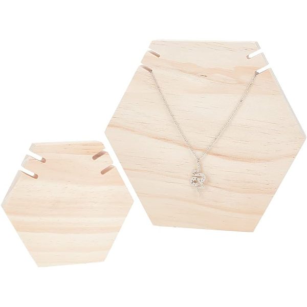 2 expositor de collares de madera de 2 estilos