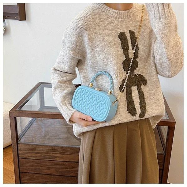 Chains Shoulder PU Tape Women&#039;s on Sale 2024 High Quality Solid Handbag Sewing Thread Crossbody Bags Bolsa Transversal H6.29#24 ddmymoo