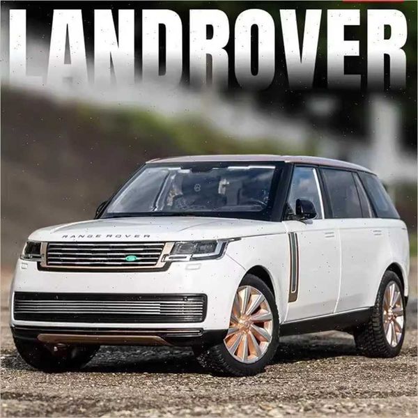 1-24 Land Rover Range Rover SV 2022 Car Model Toy Die Casting Alloy SUV Door Opening Sound Light Rubber Tire Car Childrens Gift M241025