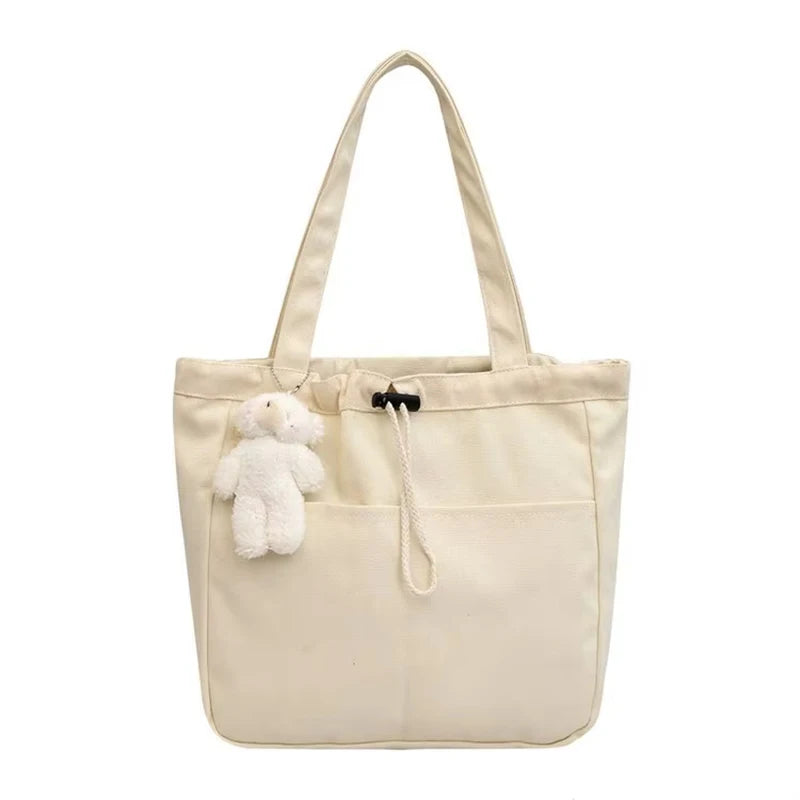 Winter Smooth Vintage Canvas Bag, Fashionable Leisure Art Student Bag, Large Capacity Handbag For Women To Go To Work