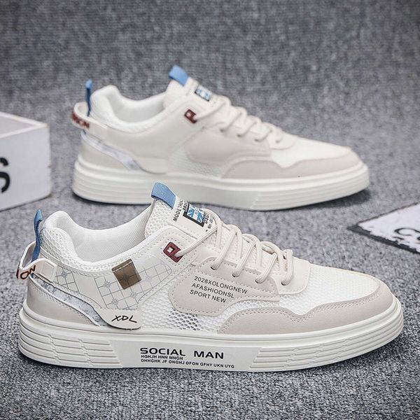 Mens Mesh Casual Lace Up Breathable Flats for Male Youth Student School Shoes Fashion Skateboard Sneakers