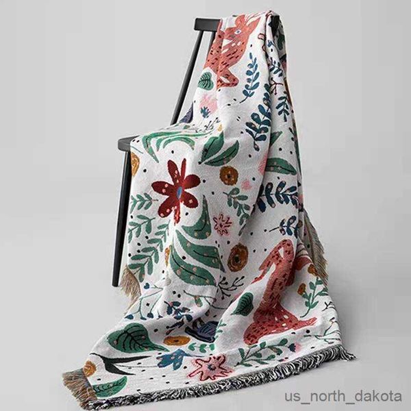 Blankets Deer Forest Blanket Original Design Nordic Throw Blanket Bedding Sheet Sofa For Home Decoration Bedroom R230617