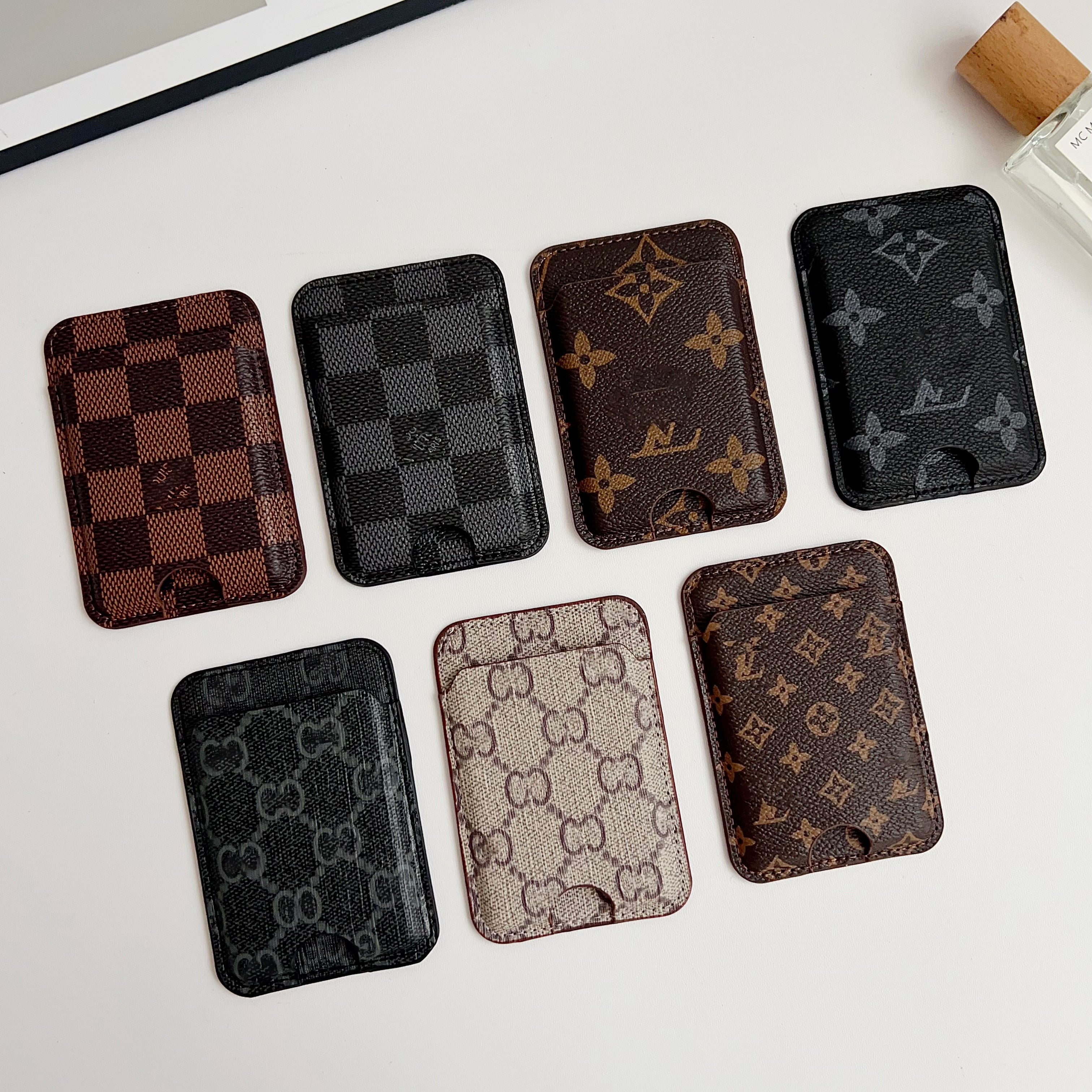 For Magsafe Magnetic Luxury Design Leather Card Holder Wallet Case For iPhone 17 Pro Max 13 12 Phone Bag Cover Cell Phone Accessories For Samsung Ga