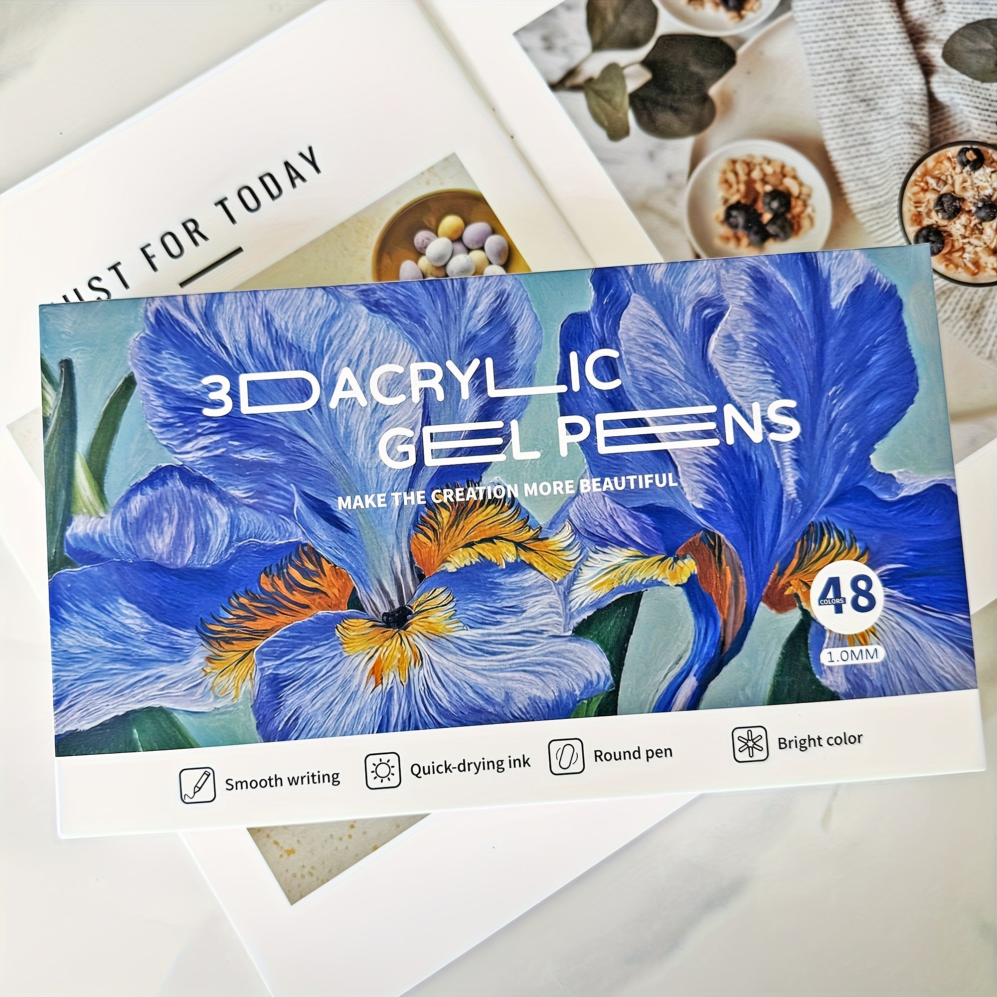 TEMU 12pcs-48pcs 3d Acrylic Gel Pen Waterproof Painting Marker Pen Drawing Gel Liners Quick Dry Pen For Wood, Canvas, Stone, Rock Painting, Nail,