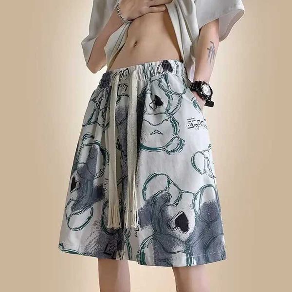 Men&#039;s Shorts Casual Bear Shorts For Men And Women Summer Thin Loose Fit Versatile Flower Printed Trendy Outerwear Sports Pants Y241220I