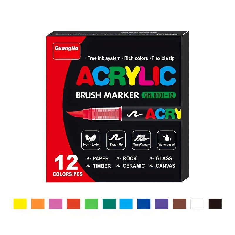 TEMU Paint Markers Set 12-24-36-48-60-72-120-168-240pcs - Vibrant, Non-toxic, Stackable Colors For Wood, Plastic & - Ideal For Diy Crafts, Office &