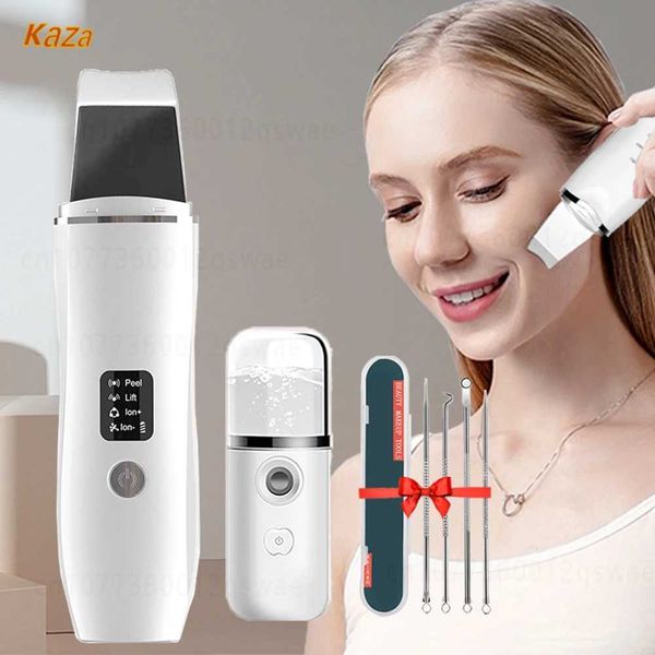 Electric Face Scrubbers Ultrasonic Skin Scrubber Facial Peeling Blackhead Remover Deep Cleaning Ion Ance Pore Cleaner Cleanser H250210