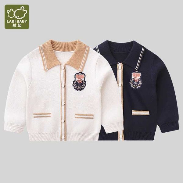 LABI BABY Girls Knitted Cardigan Autumn Sweater Coat Long Sleeve Knit Toddler Girl Outerwear Knitwear Tops High-end Kids Clothes Y240903