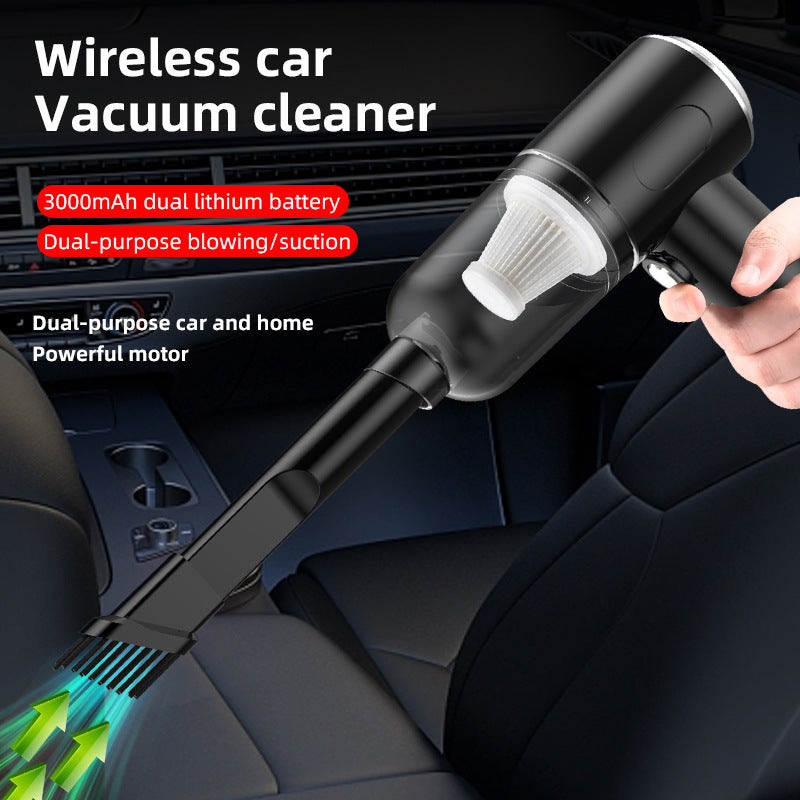 High-power mini car vacuum cleaner with charging function, multi-functional blower, suction and lighting, handheld and compact for car use.