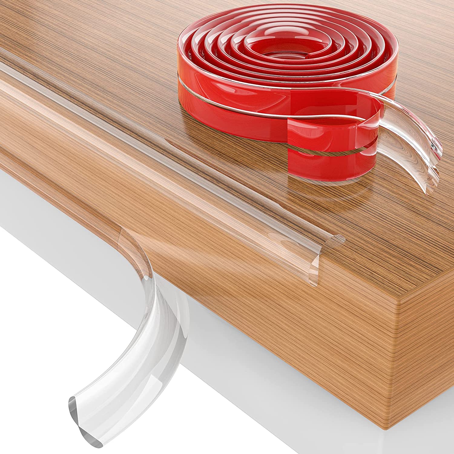 TEMU 6.6ft Thickened Protector Strip - Pre-taped Strong Adhesive, Polished , Durable Pvc Edge Guard Corners Of Cabinets, Tables & Drawers, Furniture