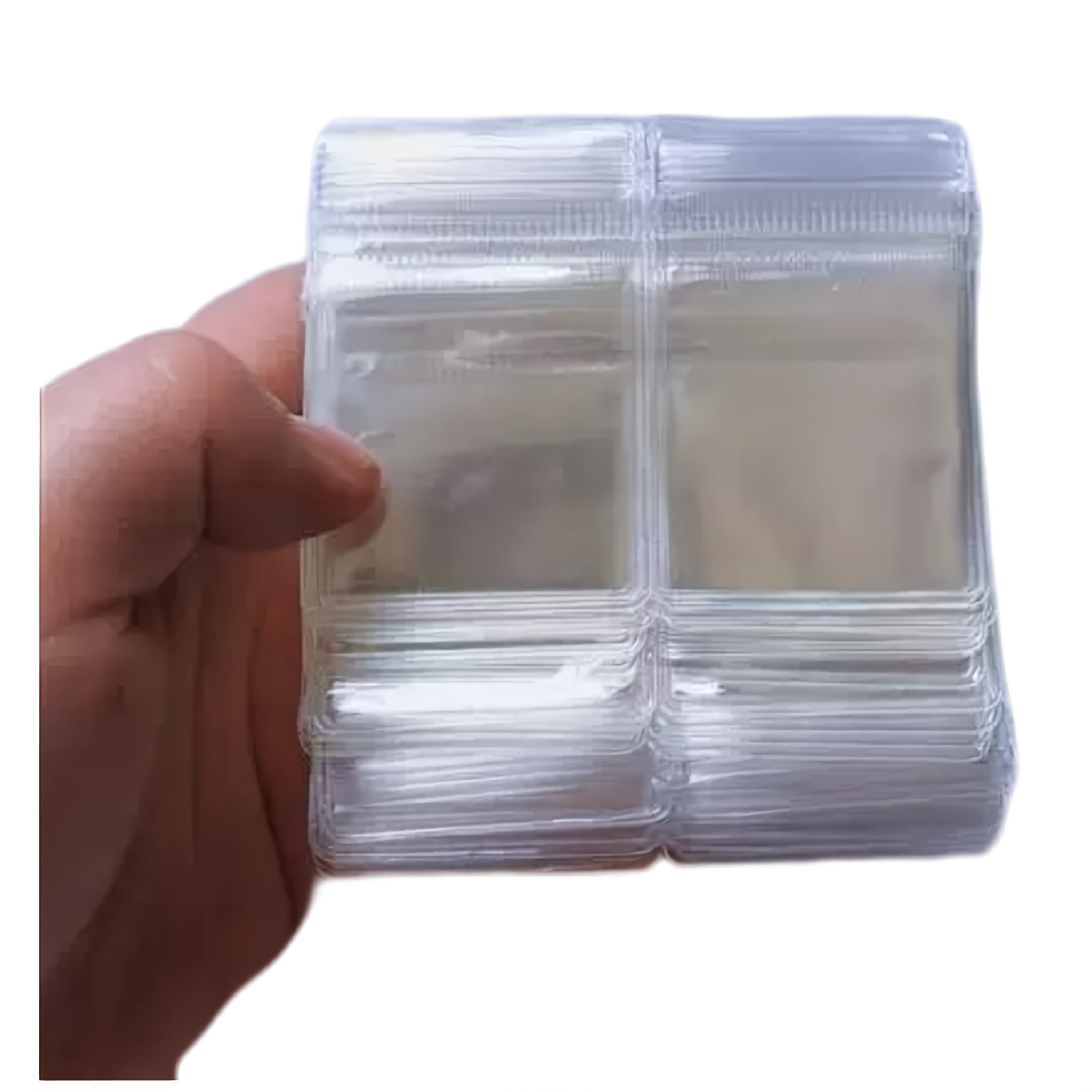 TEMU 100pcs Transparent Re-sealable Jewelry Bags - Self-sealing Multiple Sizes For Rings, Necklaces, Bracelets - Durable Clear Storage Organizer With