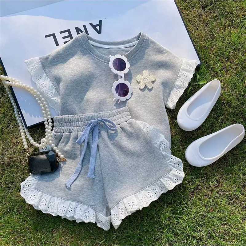 Clothing Sets Girls Summer T-shirt and Shorts New Short Sleeve Children Casual Clothes Suits Toddler Girl Kids Sportswear 2Pcs 2-7Y