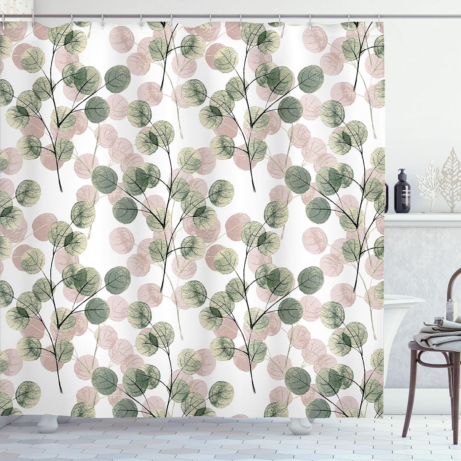 YL-37240 Waterproof Shower Curtain Hot Sale 3D Printed Tropical Jungle Plant Leaves and Flowers Season Polyester Shower Curtain with Hook