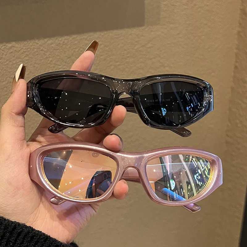 Y2K Style Punk Sports Sunglasses Women Men Steampunk Cat Eye Sun Glasses Mirror Fashion Eyewear Vintage Shades EyeglassesX240920