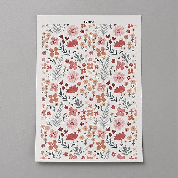 Flower Pattern Polymer Clay Water Transfer Paper