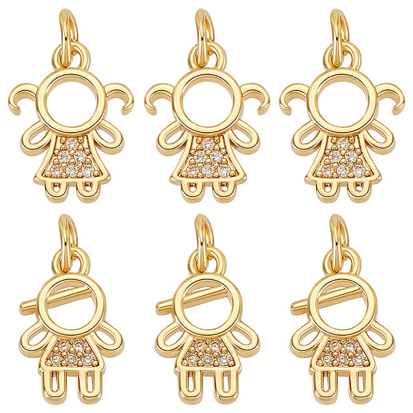 10 pz 2 stili ottone micro pavÃ© zirconia cubica charms