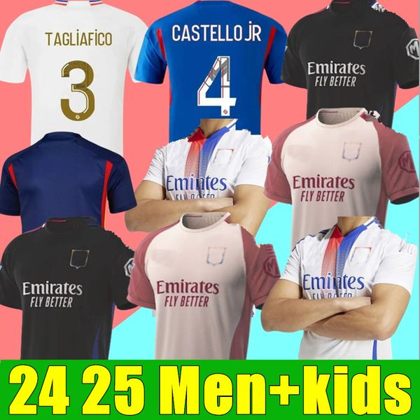 2024 2025 Maillot de foot Soccer JerseyS Lyonnais CAQUERET TOLISSO JEFFINHO OL AOUAR TAGLIAFICO Fans Player football shirts 24 25 TRAORE SAR