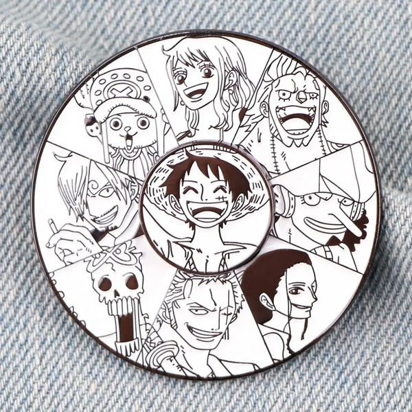 childhood one piece characters enamel pin Cute Anime Movies Games Hard Enamel Pins Collect Metal Cartoon Brooch Backpack Hat Bag Collar Lape