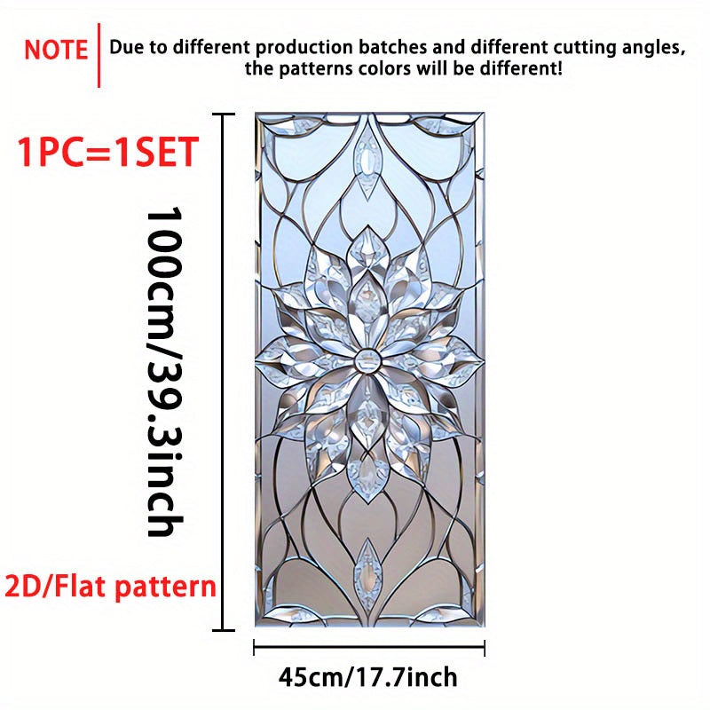 TEMU Bohemian Style Pvc Window Film - Self-adhesive, Protection For Home, Kitchen, Bathroom, Room, Balcony Decor, No Curtain Required, Plastic