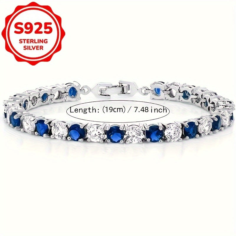 TEMU S925 Silver Bracelet, Luxurious And , Handmade, Suitable For Daily And Holiday Occasions, Anniversary Gift, Ladies' Jewelry Gift