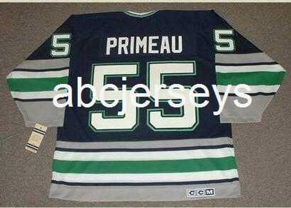 Men Vintage #55 KEITH PRIMEAU Hartford Whalers 1990&#039;s CCM Hockey Jersey custom any name number