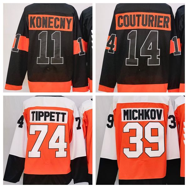 Michkov 39 Travis Konecny 11 Tippett 74 Couturier 14 Hockey Jersey Orange And Black Color S-XXXL Stitched Men Jerseys Fanatic