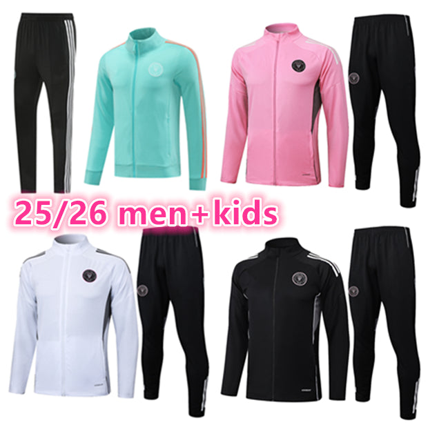 2025 2026 Miami football Tracksuit Men Kids long ZIP 25 26 SUAREZ INTERS Long sleeve Sports tracksuit Jacket Football training uniform chandal surve