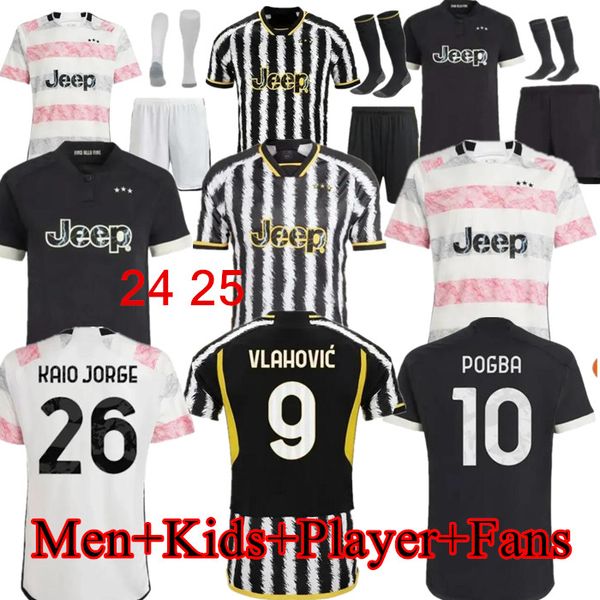23 24 Juventu soccer jerseys DI MARIA 2024 JUVE football shirts Fans Player version mens kids kits YILDIZ maglia Home away 3rd VLAHOVIC BONU