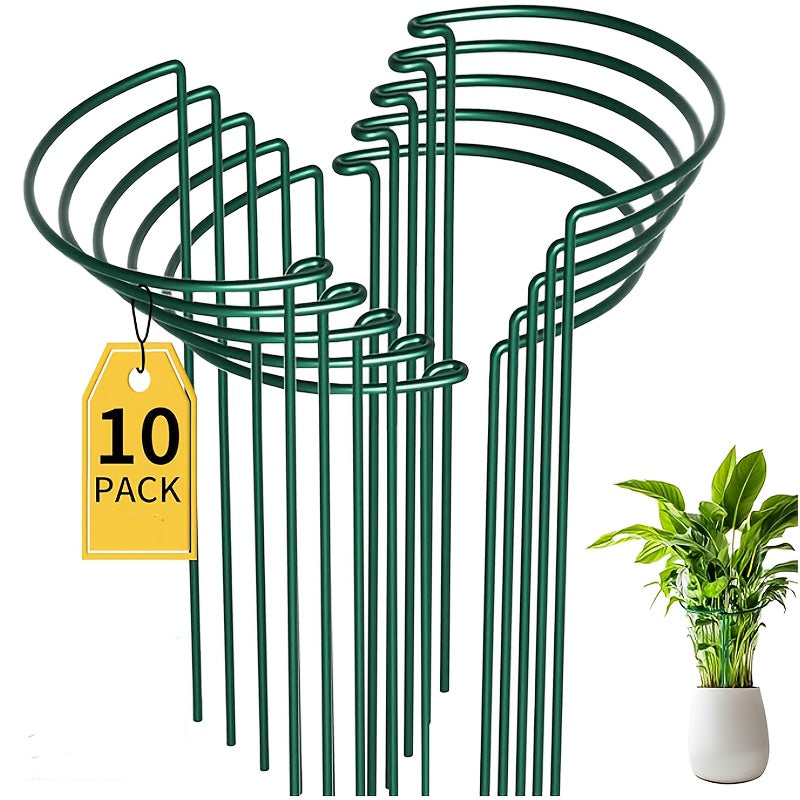 TEMU 14 Inch Plant Support Stake Set: 10pcs Or 20pcs Metal Peony Cage And Support Frame, Garden Plant Support Cage, Peonies, Roses, And Climbing