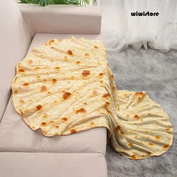 3D Printed Mexican Tortilla Pancake Blanket Soft Warm Flannel Burrito Food Blankets Airplane Travel Throw Nap Wrap Plush Blanket b39
