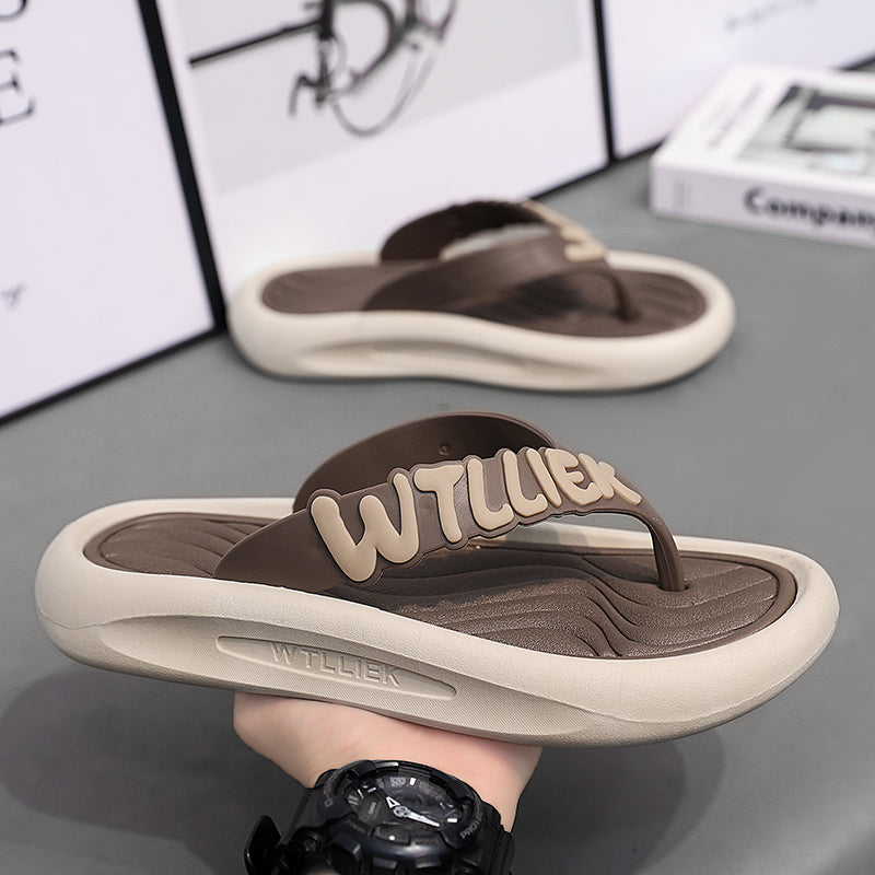 Brand Men Flip Flops Outdoor Indoor Slippers Comfortable Slides 2024 New Mens Beach Sandals Non-slip Home Men&#039;s Slippers Design