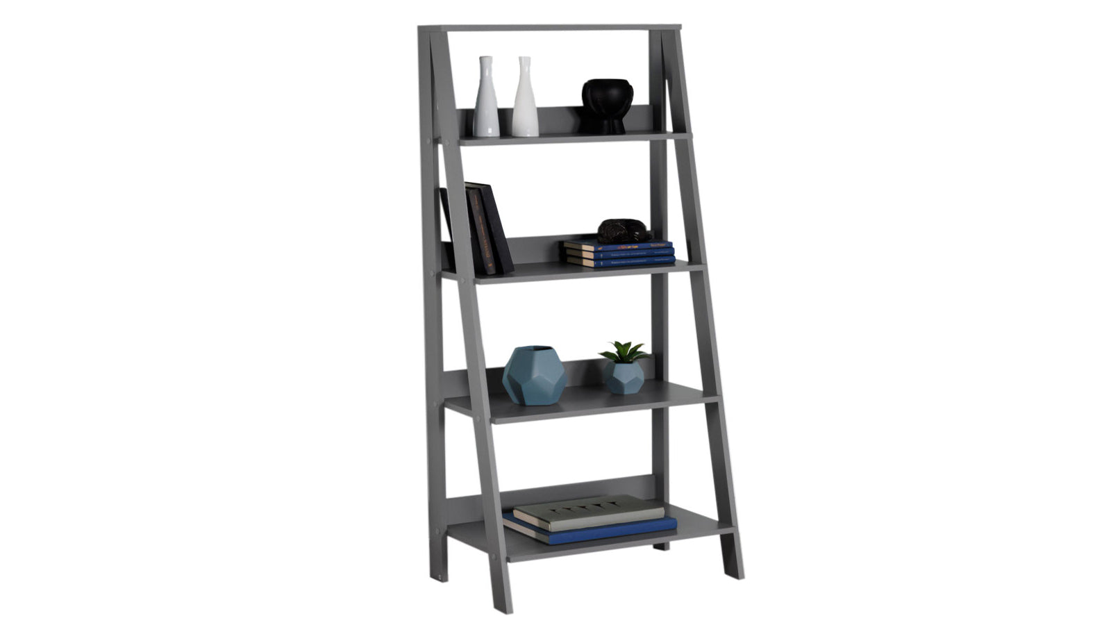 Madesa 5-Tier Ladder Shelf, Free Standing Bookshelf, Wood Grey