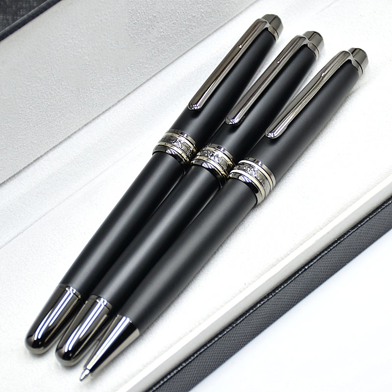 Msk-163 - Luxury Monte wholesale Promotion Matte Black Rollerball Pen Ballpoint Pen Fountain Pens Writing Office School Supplies With Series Number