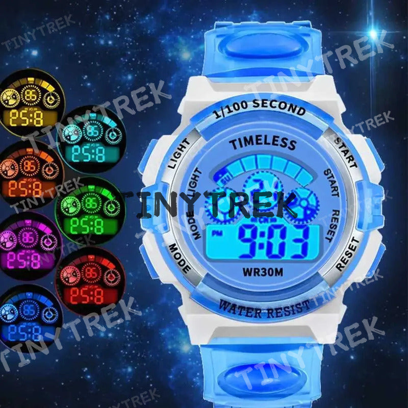 Childrens electronic with illuminated dial waterproof multifunctional alarm clock LED digital watch suitable for boys and girls X241122