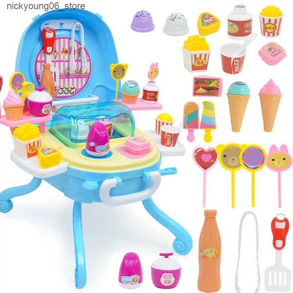 Kitchens Play Food Pretend Play Kitchen Toy Ice Role Play Set Birthday Gift for 2 3 4 5 Year Old Girls Toddlers KidsL240910