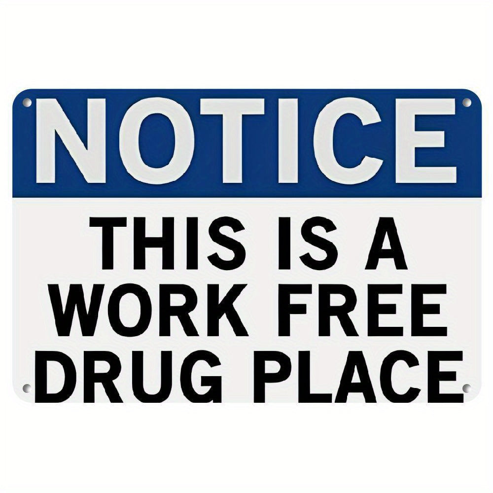 TEMU Hemitong Vintage Rustic Metal Tin Sign Wall Decor - "notice This Is A Drug " Humorous Garage & Garden Art, Durable Metal Sign For Indoor-outdoor