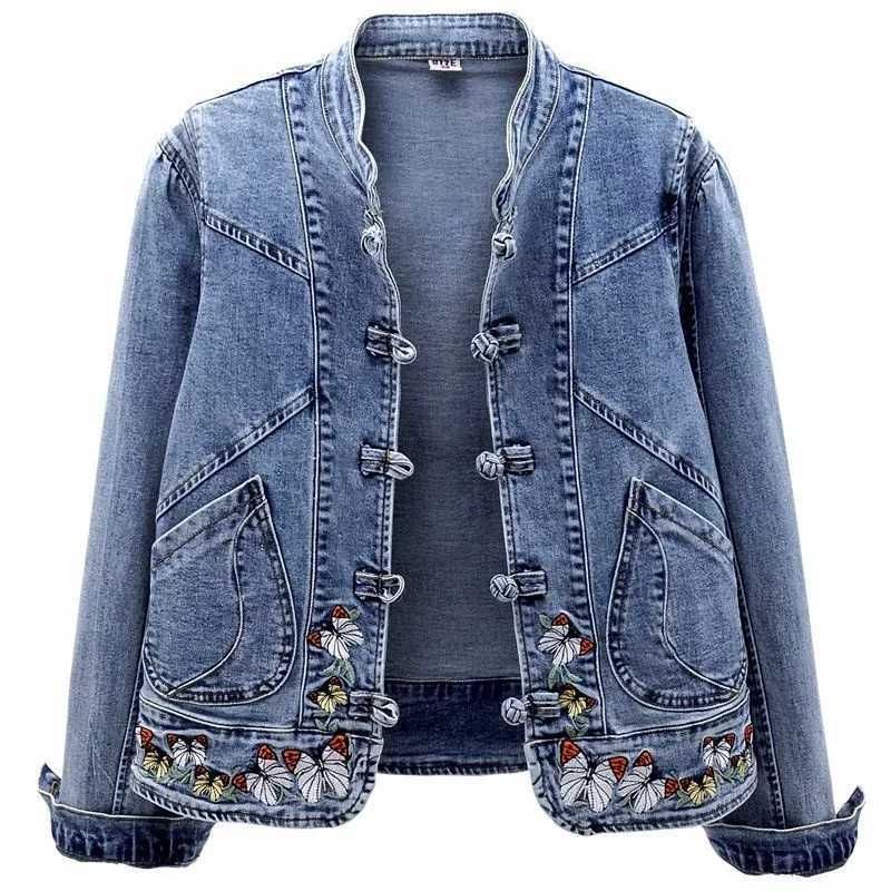 Women Jeans Jacket 2022 New Spring Autumn Clothing Embroidered Short Denim Jackets Female Basic Coat Long Sleeve OuterwearX240920